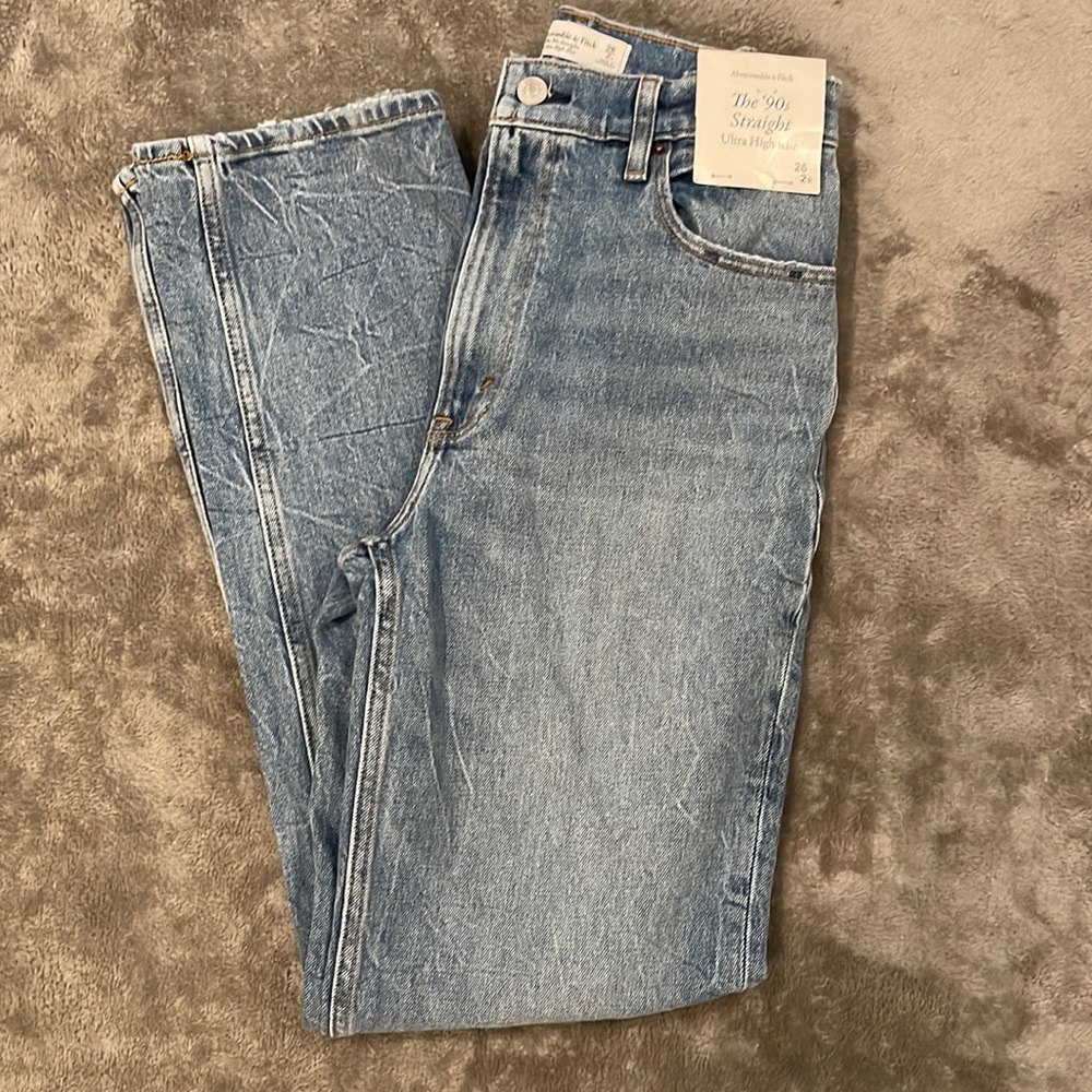Abercrombie 90’s ultra high rise straight jeans